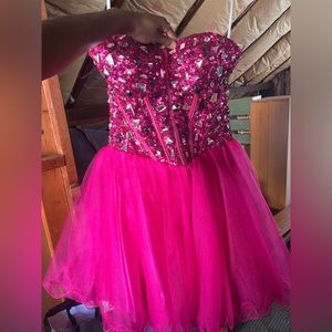 pink sequin dress